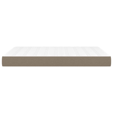 springmadras med pocketfjedre medium 140x200x20 cm stof gråbrun