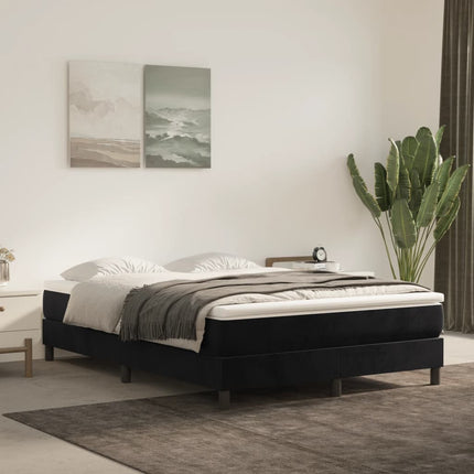 springmadras med pocketfjedre medium 140x200x20 cm fløjl sort