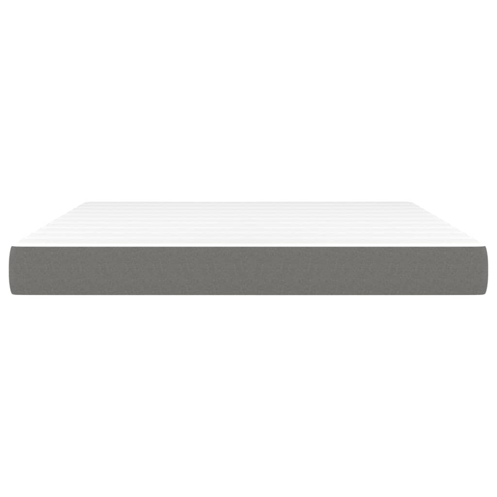 springmadras med pocketfjedre medium 160x200x20 cm stof mørkegrå