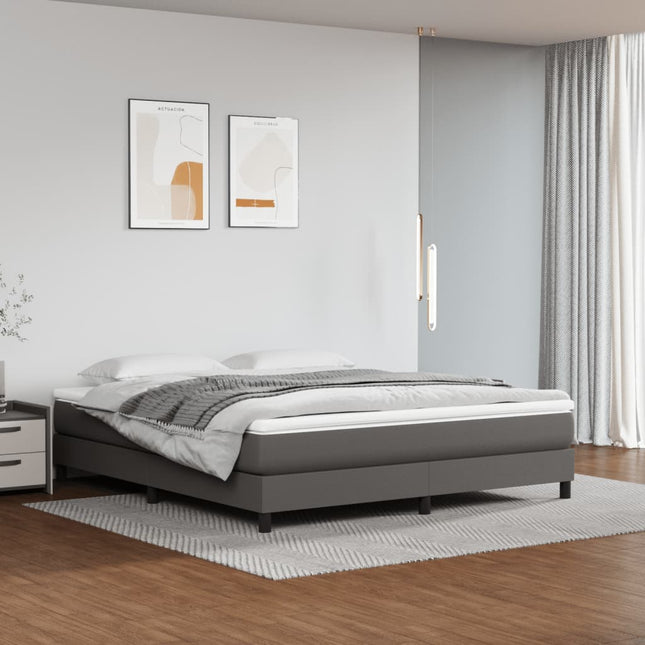 springmadras med pocketfjedre medium 160x200x20 cm kunstlæder grå