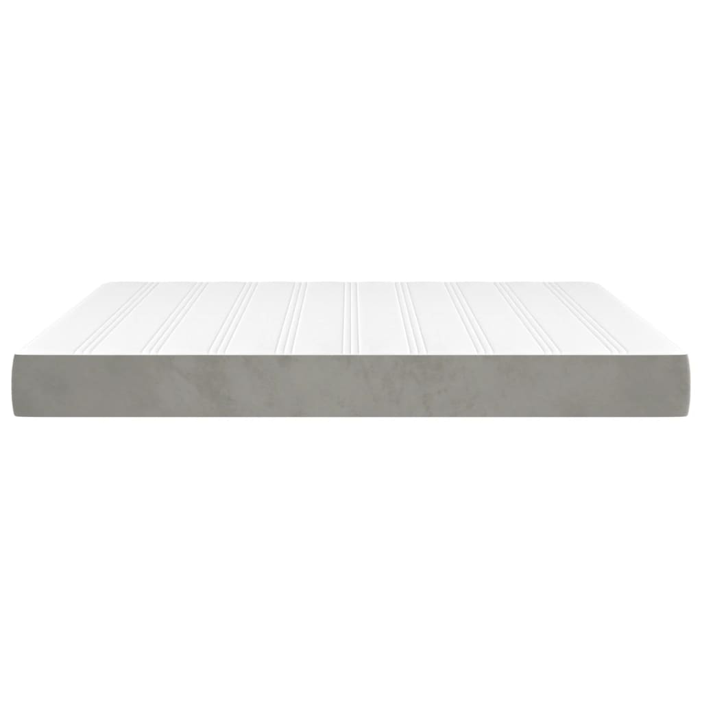 springmadras med pocketfjedre medium 160x200x20 cm fløjl lysegrå