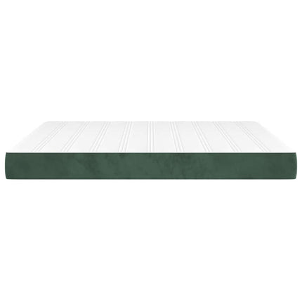 springmadras med pocketfjedre medium 160x200x20 cm fløjl mørkegrøn