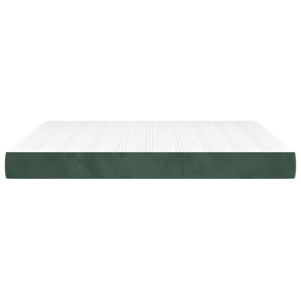 springmadras med pocketfjedre medium 160x200x20 cm fløjl mørkegrøn