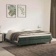 springmadras med pocketfjedre medium 160x200x20 cm fløjl mørkegrøn
