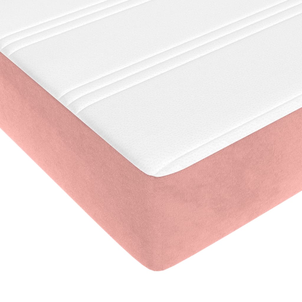 springmadras med pocketfjedre medium 160x200x20 cm fløjl pink