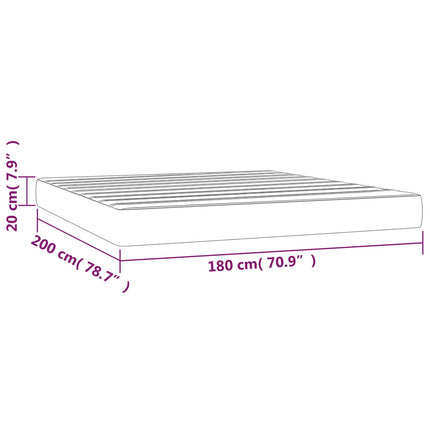 springmadras med pocketfjedre medium 180x200x20 cm kunstlæder creme