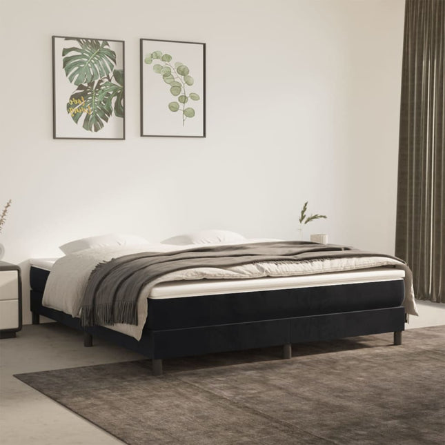 springmadras med pocketfjedre medium 180x200x20 cm fløjl sort