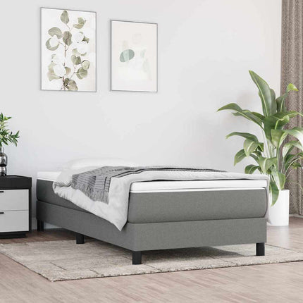 springmadras med pocketfjedre medium 100x190x20 cm stof mørkegrå
