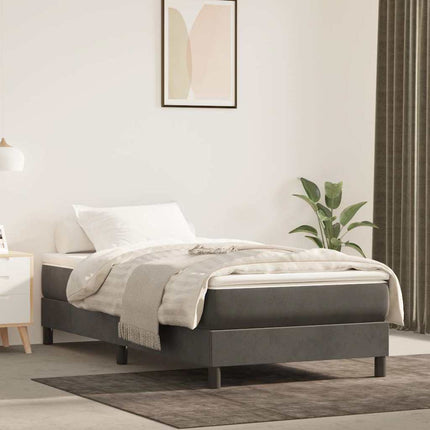 springmadras med pocketfjedre medium 100x190x20 cm fløjl mørkegrå