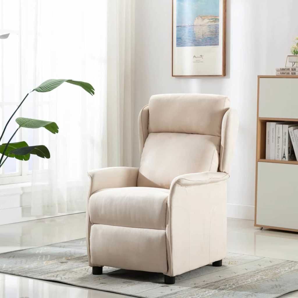 Massagestol med pude Creme 93.5 x 67.5 x 101.5 cm Stof