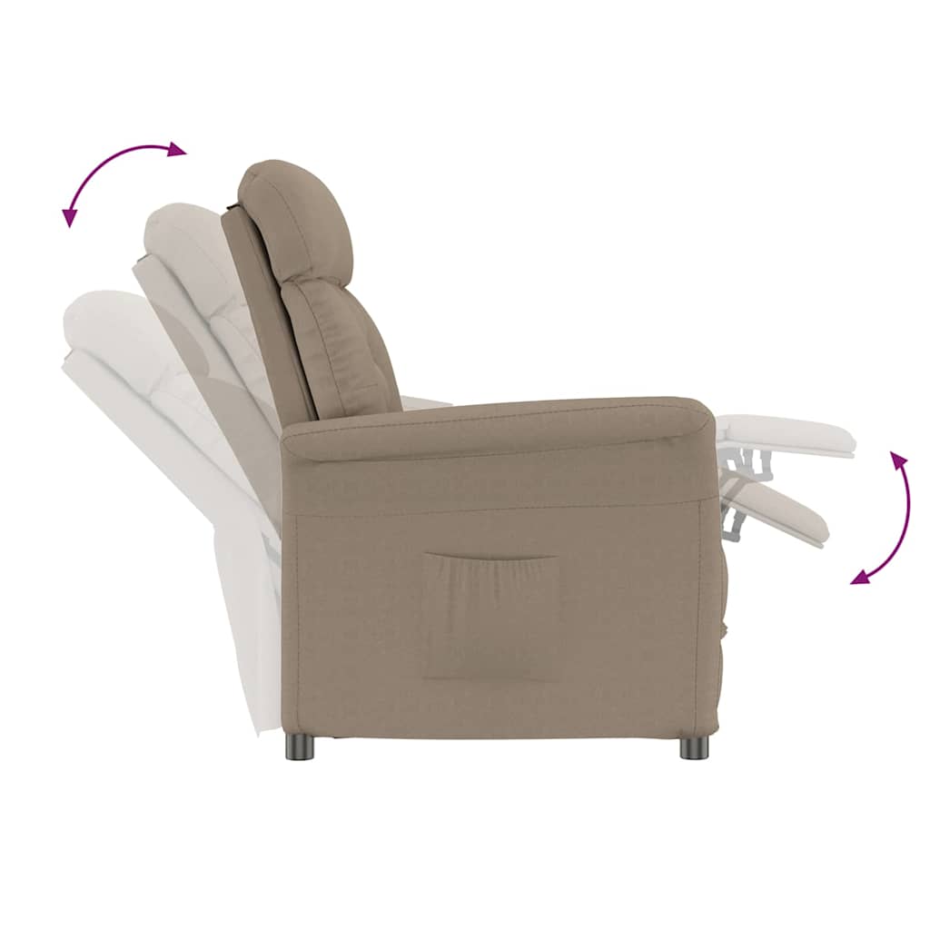 Recliner Stol Taupe Gråbrun 70.5 x 96.5 x 95 cm Polyester