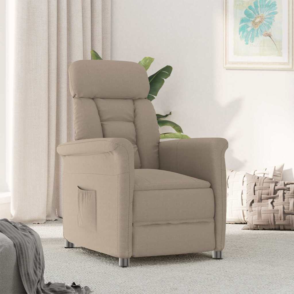 Recliner Stol Taupe Gråbrun 70.5 x 96.5 x 95 cm Polyester