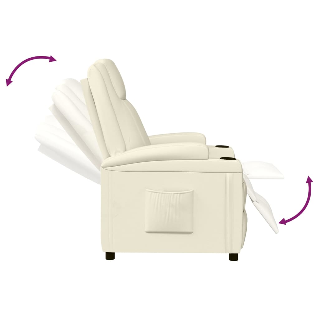 lænestol kunstlæder cremehvid