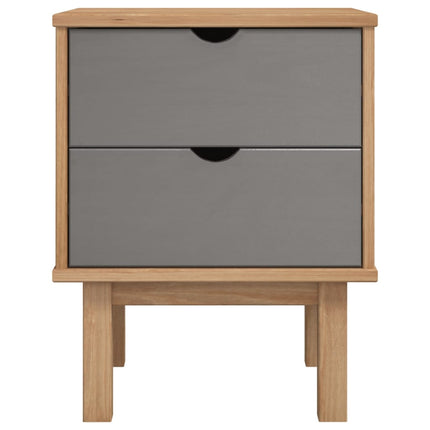 sengebord OTTA 45x39x57 cm massivt fyrretræ brun og grå