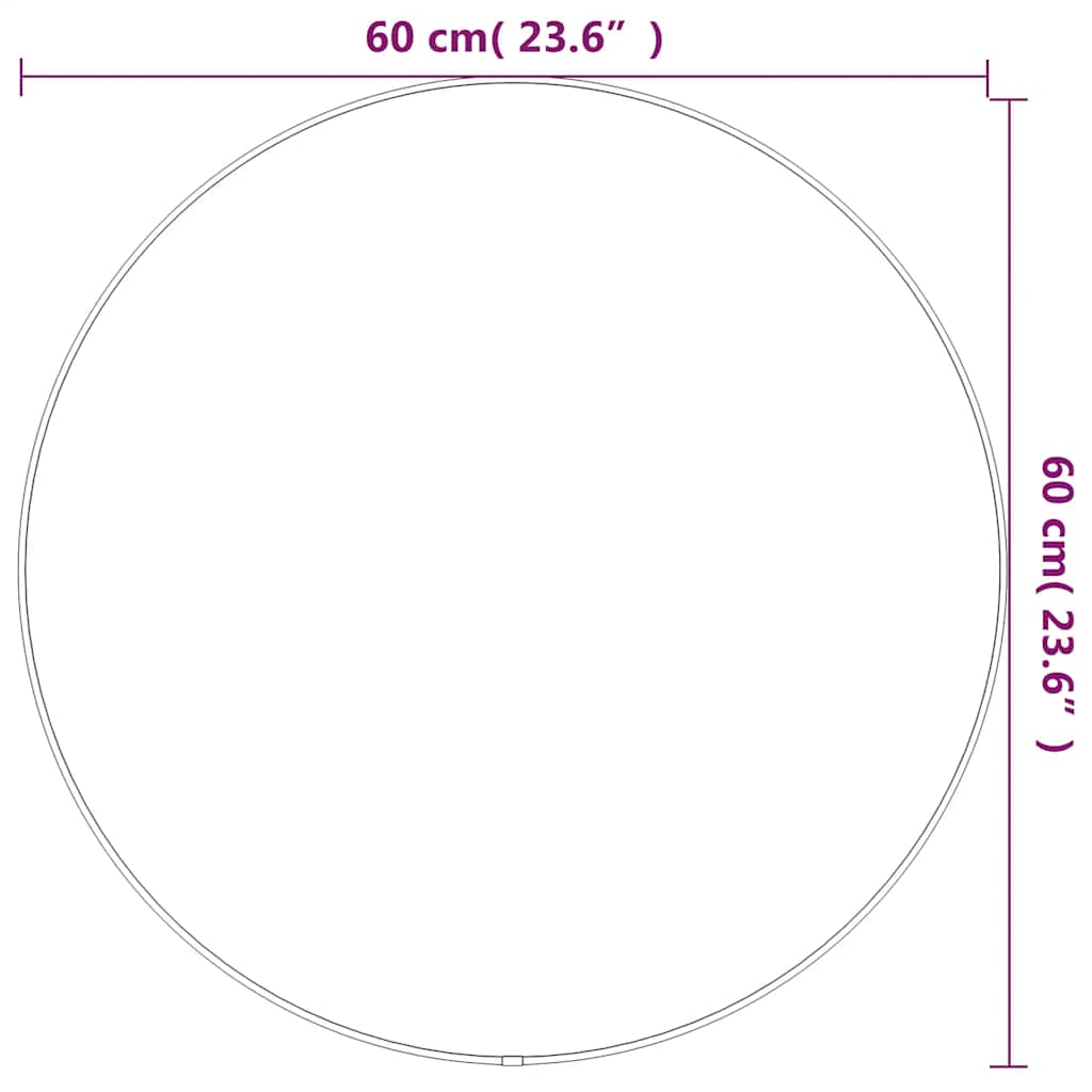 vægspejl Ø 60 cm rund sølvfarvet