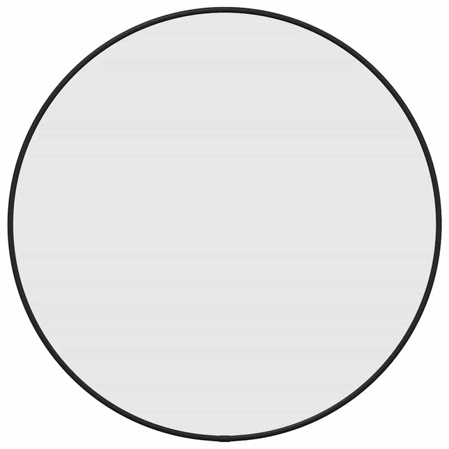 vægspejl Ø 50 cm rundt sort