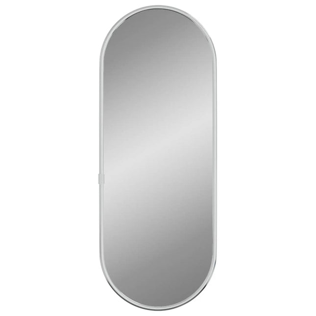 vægspejl 40x15 cm oval sølvfarvet