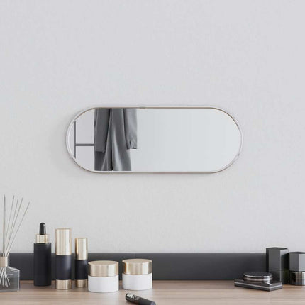vægspejl 40x15 cm oval sølvfarvet