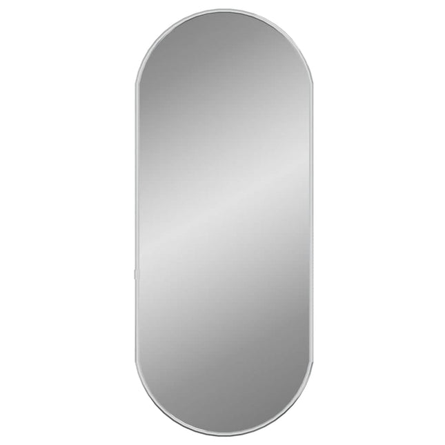 vægspejl 60x25 cm oval sølvfarvet