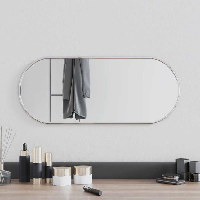 vægspejl 60x25 cm oval sølvfarvet