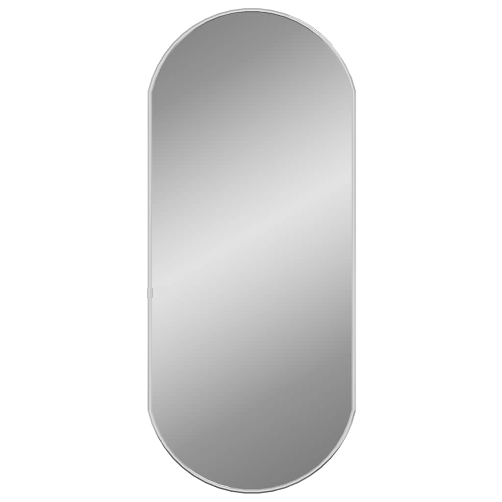 vægspejl 70x30 cm oval sølvfarvet