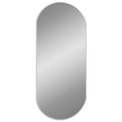 vægspejl 80x35 cm oval sølvfarvet