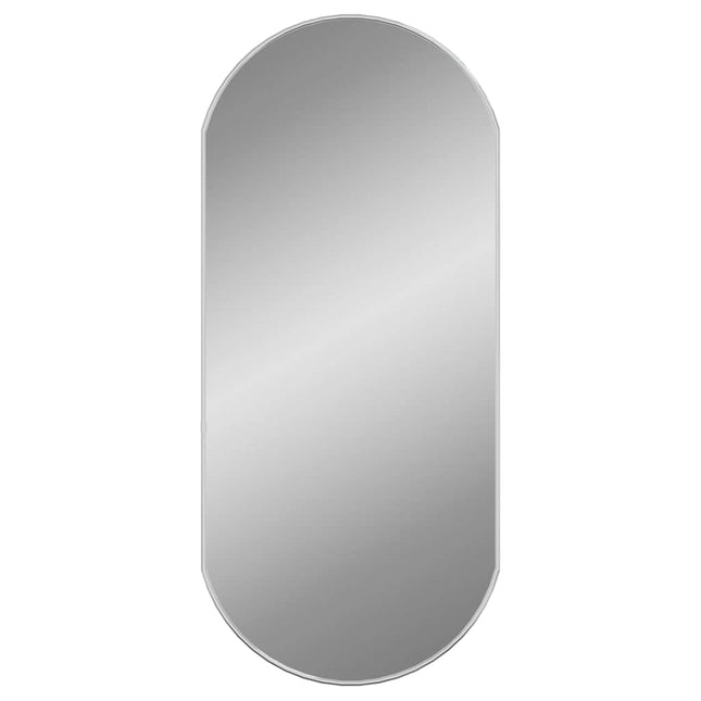 vægspejl 90x40 cm oval sølvfarvet