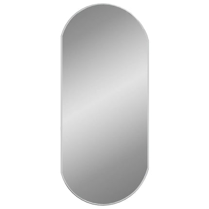 vægspejl 90x40 cm oval sølvfarvet