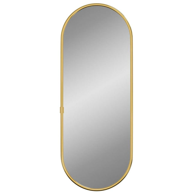 vægspejl 40x15 cm oval guldfarvet