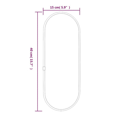 vægspejl 40x15 cm oval guldfarvet
