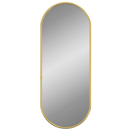 vægspejl 50x20 cm oval guldfarvet