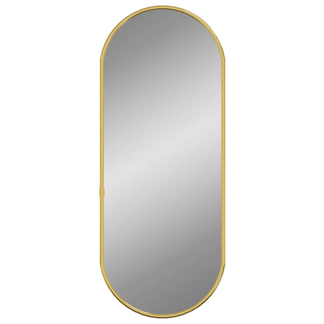 vægspejl 50x20 cm oval guldfarvet