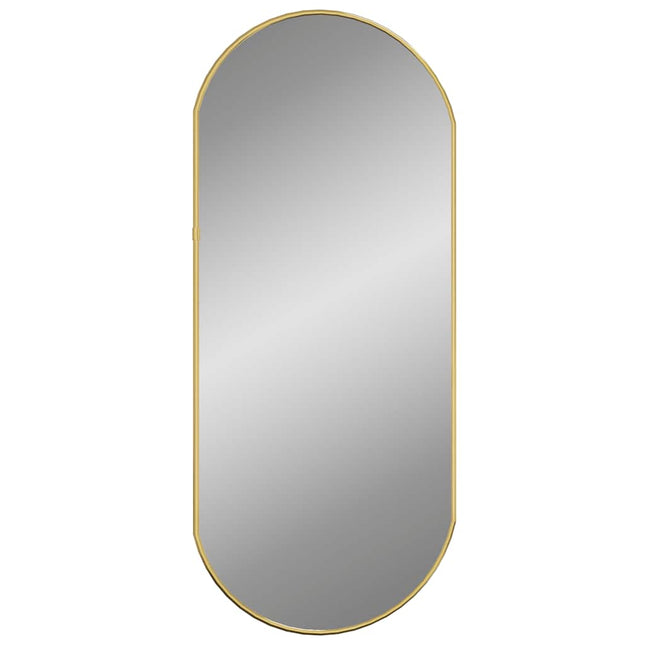 vægspejl 70x30 cm oval guldfarvet