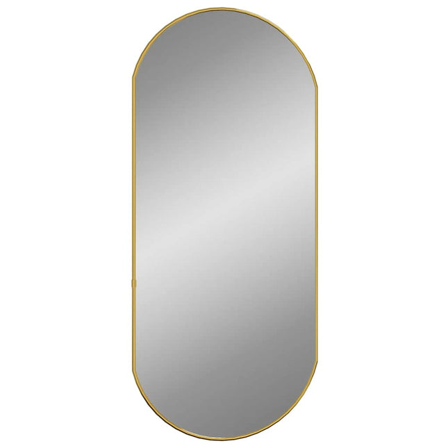 vægspejl 80x35 cm oval guldfarvet