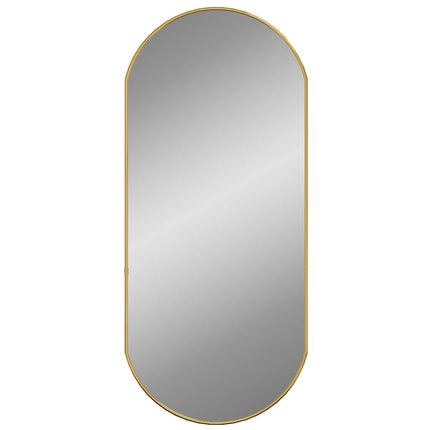 vægspejl 80x35 cm oval guldfarvet