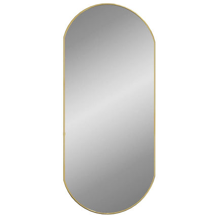 vægspejl 90x40 cm oval guldfarvet