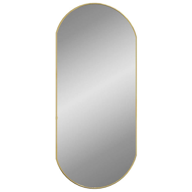 vægspejl 90x40 cm oval guldfarvet