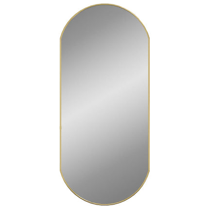 vægspejl 90x40 cm oval guldfarvet