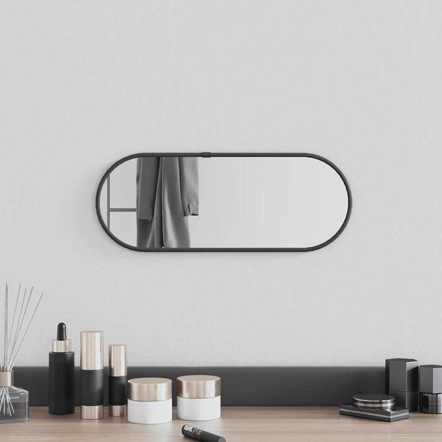 vægspejl 40x15 cm oval sort