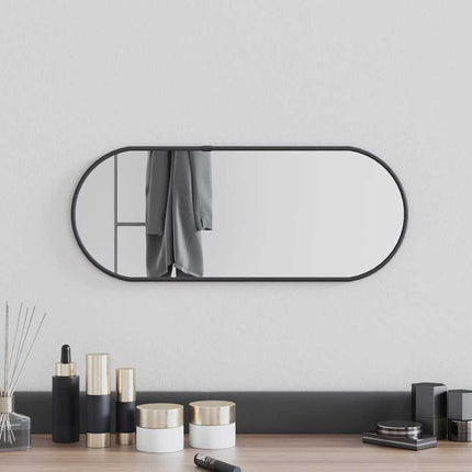 vægspejl 50x20 cm oval sort