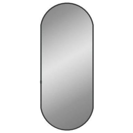 vægspejl 60x25 cm oval sort