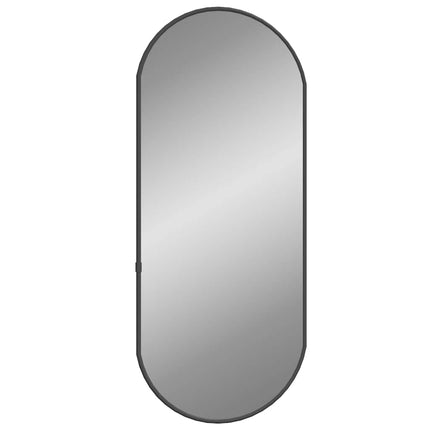 vægspejl 60x25 cm oval sort