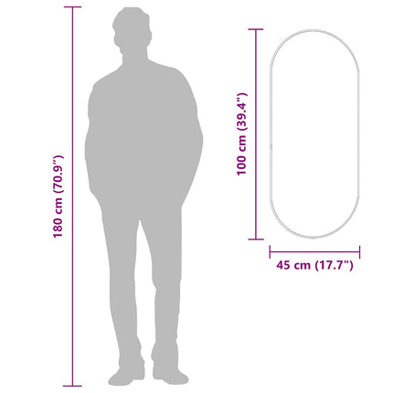vægspejl 100x45 cm oval sort