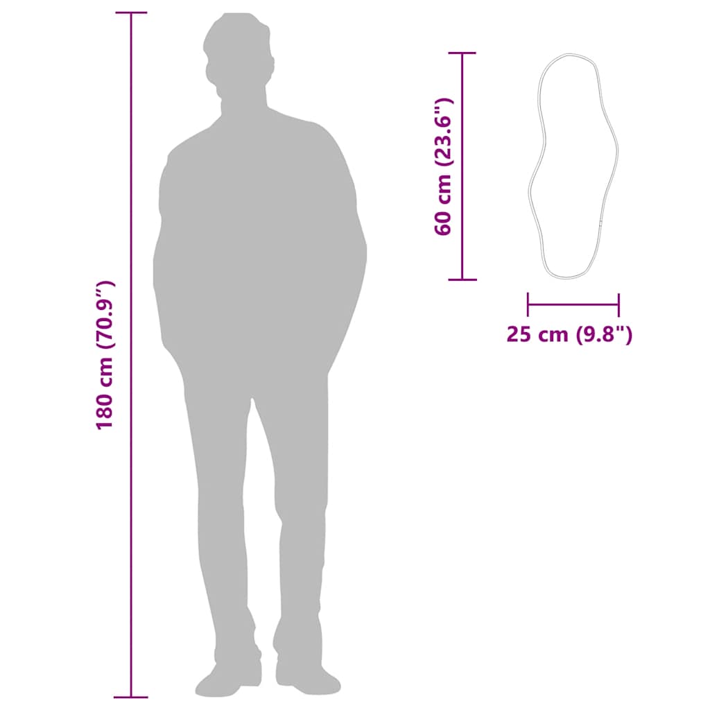 vægspejl 60x25 cm guldfarvet