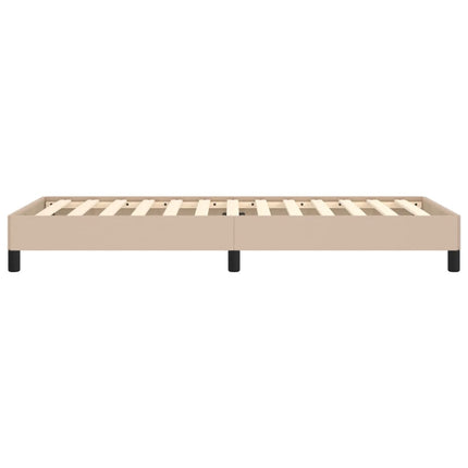 sengeramme 90x190 cm kunstlæder cappuccinofarvet