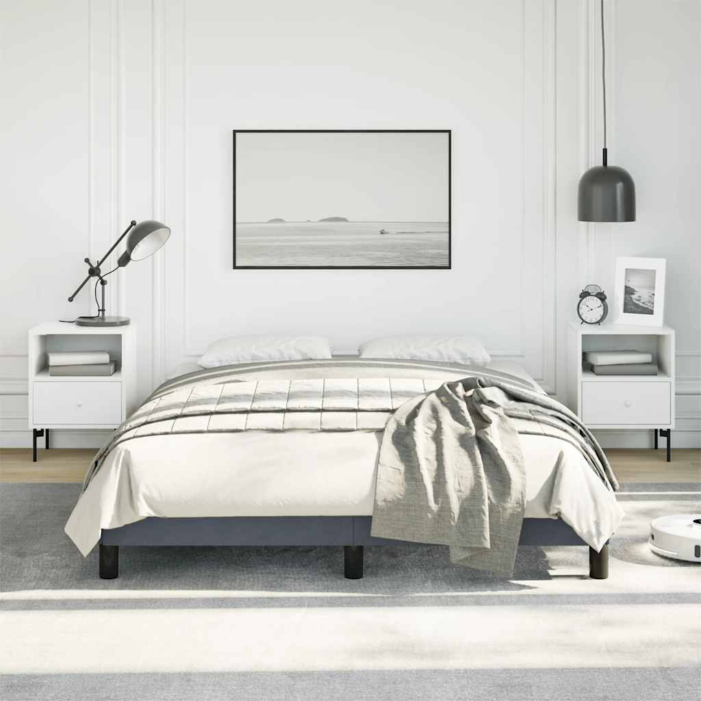 sengestel uden madras mørkegrå 137x190 cm fuldfløjl