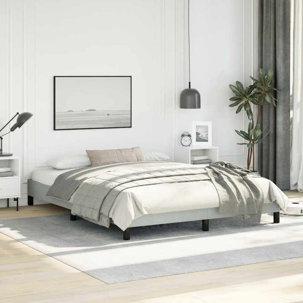 sengestel uden madras lysegrå 152x203 cm queen size velour