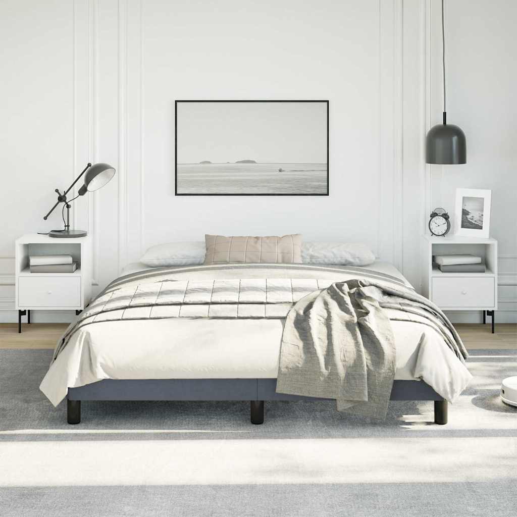 sengestel uden madras mørkegrå 152x203 cm queen size velour