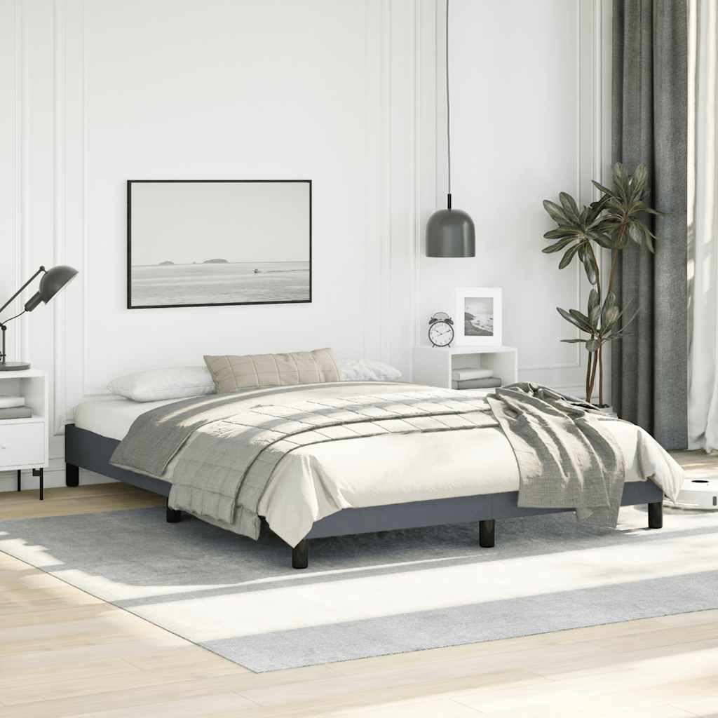 sengestel uden madras mørkegrå 152x203 cm queen size velour