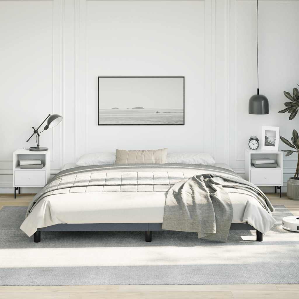 sengestel uden madras mørkegrå 193x203 cm kingsize velour